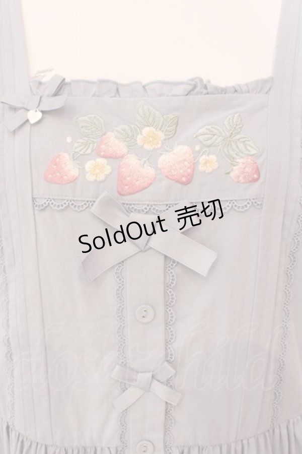 画像2: Nyanya / Strawberry Flowers on the Hill4.0ジャンパースカート M サックス O-25-03-10-001-EL-OP-OW-OS (2)
