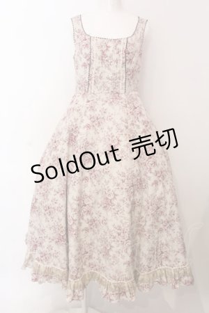 画像: Victorian maiden / トワルドロココブーケジャンパースカート  ピンク O-25-03-10-011-CL-OP-OW-OS