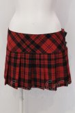 画像1: HYSTERIC GLAMOUR / プリーツ巻きスカート M レッド O-25-03-10-014-PU-SK-OW-OS (1)