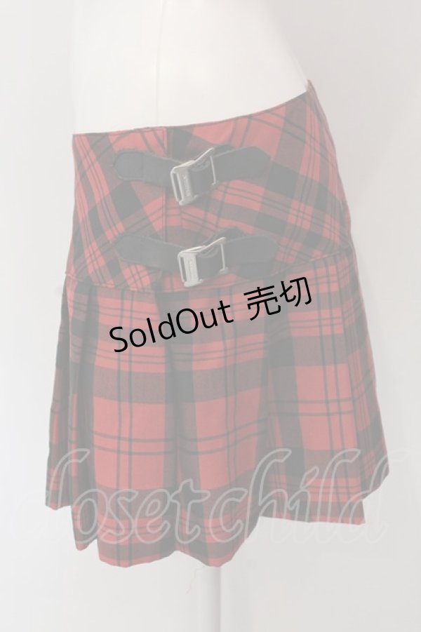画像2: HYSTERIC GLAMOUR / プリーツ巻きスカート M レッド O-25-03-10-014-PU-SK-OW-OS (2)