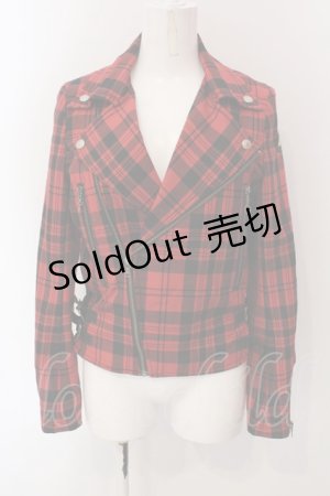 画像: HYSTERIC GLAMOUR / ダブルライダースジャケット F レッド O-25-03-10-015-PU-JA-OW-OS