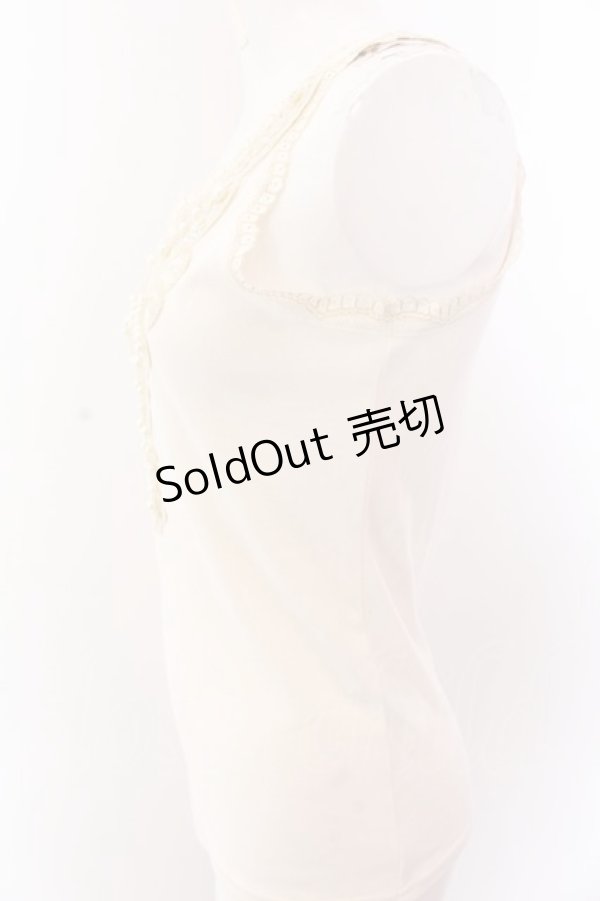 画像2: axes femme / ラメ刺繍タンクトップ M アイボリー O-25-03-12-042-AX-TO-IG-OS (2)