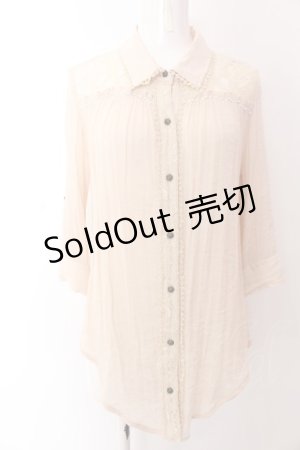 画像: axes femme / レース切替ワッシャーブラウス M ベージュ O-25-03-12-045-AX-BL-IG-OS