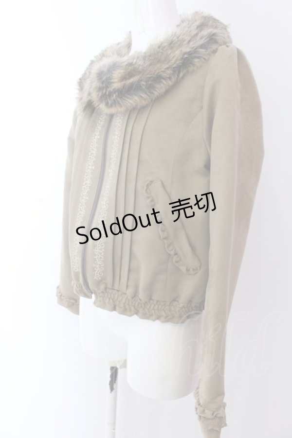 画像2: axes femme / ファー襟ブルゾン M カーキブラウン O-25-03-12-047-AX-TO-IG-ZT (2)