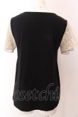 画像4: axes femme / ローズレーススリーブAラインTシャツ M クロ O-25-03-12-050-AX-TO-IG-OS (4)