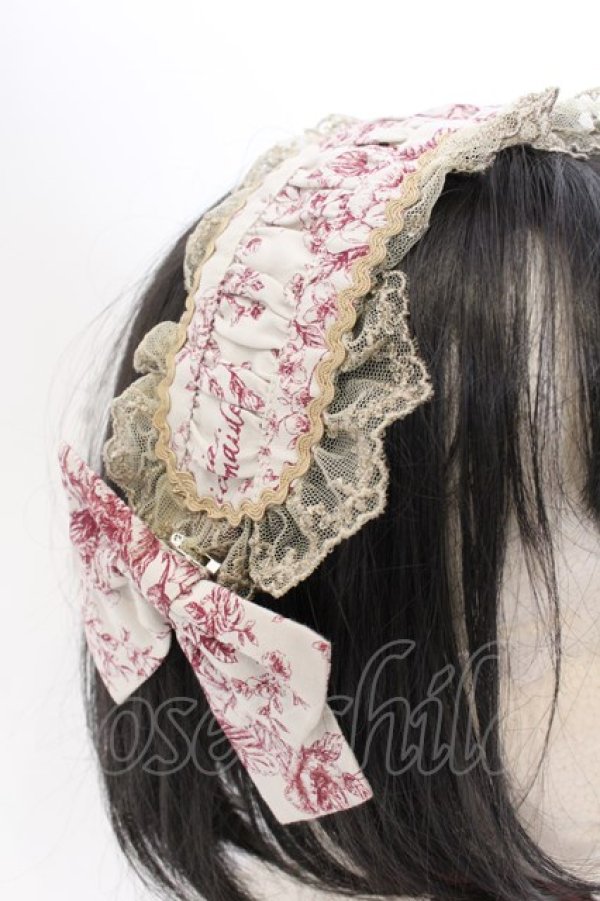 画像2: Victorian maiden / トワルドロココブーケヘッドドレス  バーガンディ O-25-03-12-080-CL-AC-OW-OS (2)