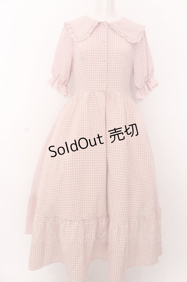 画像1: m petit by misako / ギンガムチェックワンピース L ピンク O-25-03-12-008-LO-OP-IG-OS (1)