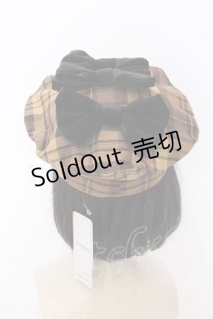 画像: axes femme kawaii / タータンチェックベレー帽  イエロー O-25-03-12-086-AX-AC-IG-OS