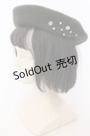 画像: axes femme / パールストーンベレー帽 57.5cm グリーン O-25-03-12-087-AX-AC-IG-OS
