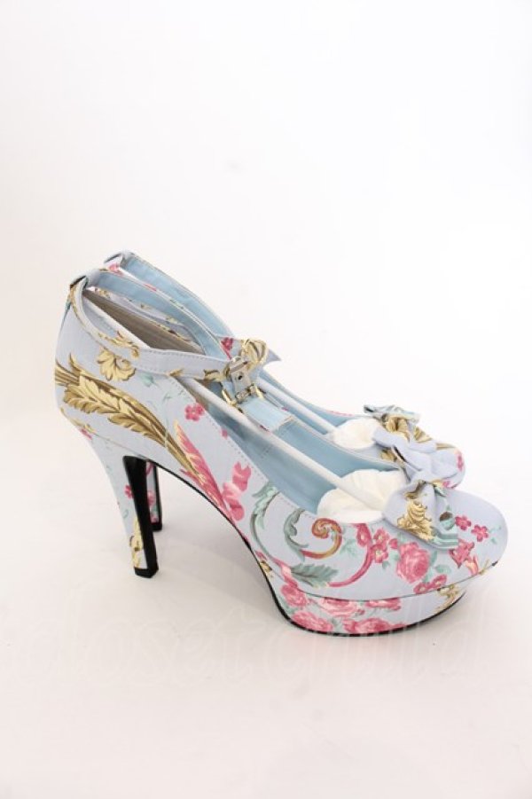 画像4: JESUS DIAMANTE / ロココLadyワンリボンパンプス L サックス O-25-03-12-103-JE-SH-OW-ZT087 (4)