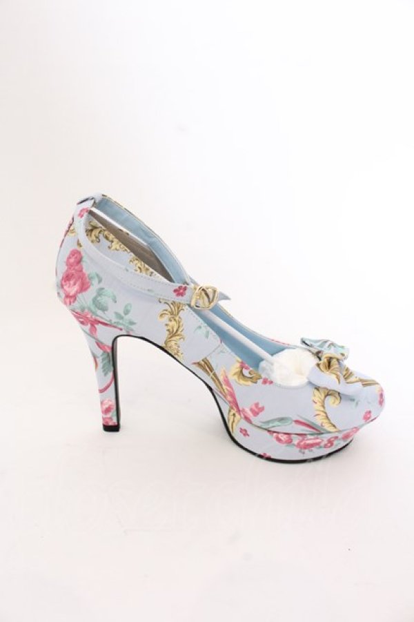 画像5: JESUS DIAMANTE / ロココLadyワンリボンパンプス L サックス O-25-03-12-103-JE-SH-OW-ZT087 (5)