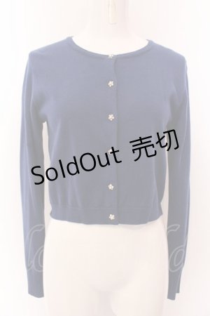 画像: JESUS DIAMANTE / キラキラお花ボタンベビーカーデ 38 ブルー O-25-03-12-019-JE-TO-OW-OS
