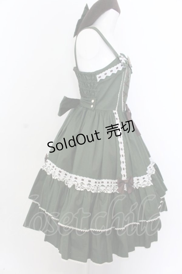 画像4: metamorphose / カメオブローチ付きジャンパースカート＋ベレー帽セット 1 グリーン O-25-03-12-002-ME-OP-IG-OS (4)