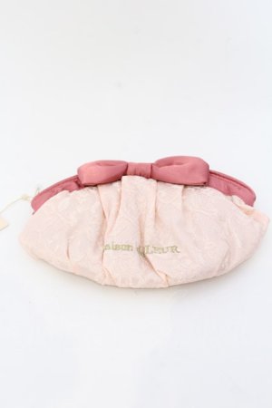 画像: Maison de FLEUR / ルミネ限定レースリボンポーチ  ピンク O-25-03-13-1042-LO-ZA-IG-ZT-K016