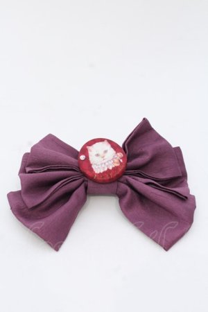 画像: Enchantlic Enchantilly / くるみボタンのリボンブローチ  ワイン O-25-03-13-1049-LO-AC-IG-ZT-K016