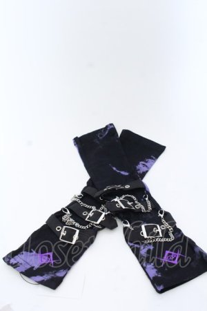 画像: REFLEM / チェーンベルト付きアームカバー  ブラック×パープル O-25-03-13-1054-PU-ZA-OW-ZT-K016