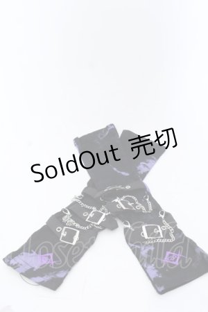 画像: REFLEM / チェーンベルト付きアームカバー  ブラック×パープル O-25-03-13-1054-PU-ZA-OW-ZT-K016