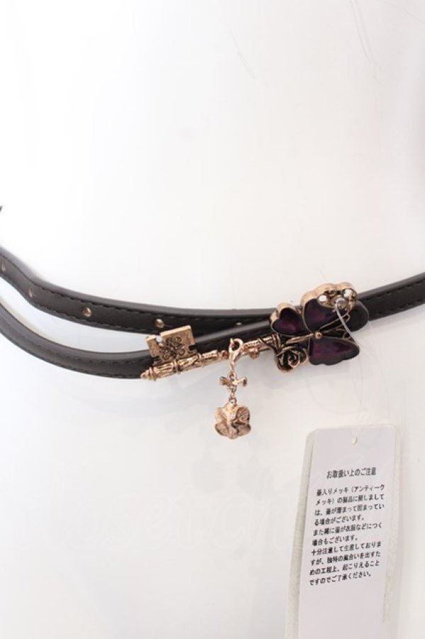 画像1: axes femme / 蝶モチーフ鍵細ベルト  ブラウン O-25-03-13-1006-AX-SK-OW-ZT-K016 (1)