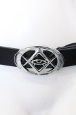 画像1: REFLEM / Thorn eyeロゴレザーベルト 2（メンズサイズ） ブラック×シルバー O-25-03-13-1018-PU-ZA-OW-ZT-CL001 (1)