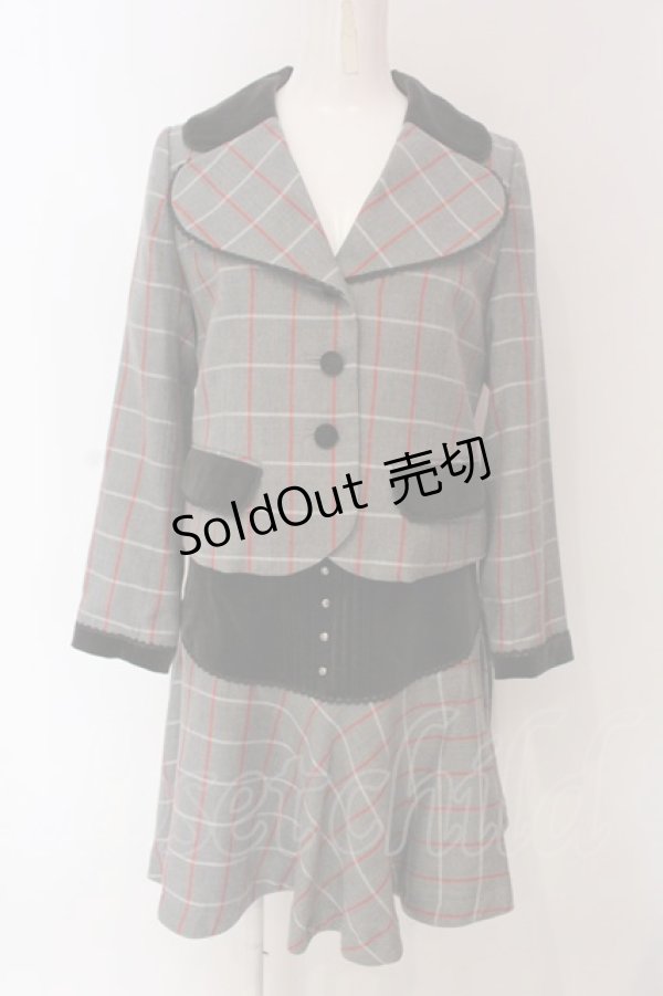 画像1: Leur Getter / ウィンドチェックセットアップ  グレー O-25-03-13-008-LU-JA-OW-OS (1)