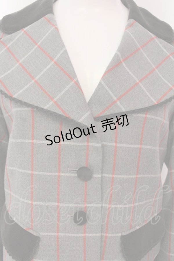 画像2: Leur Getter / ウィンドチェックセットアップ  グレー O-25-03-13-008-LU-JA-OW-OS (2)