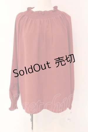 画像: axes femme / シャーリングスタンドブラウス F アカ O-25-03-13-013-AX-BL-OW-OS
