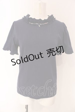 画像: axes femme / 吸水速乾フリルビジュープルオーバー F ネイビー O-25-03-13-014-AX-TO-OW-OS
