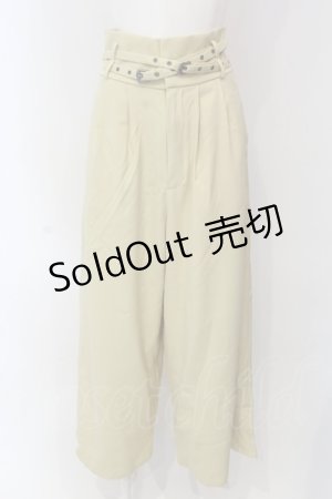 画像: axes femme / ダブルベルトパンツ F イエロー O-25-03-13-002-AX-PA-OW-ZT239