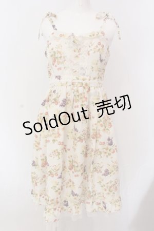 画像: axes femme / フルーツ柄キャミワンピース M アイボリー O-25-03-17-043-AX-OP-IG-OS