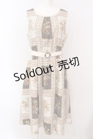 画像: axes femme / 額縁柄ワンピース M ブラウン O-25-03-17-044-AX-OP-IG-OS