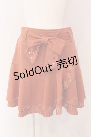 画像: axes femme / リボンベルトラメ混スカート  オレンジ O-25-03-17-049-AX-SK-IG-ZT239