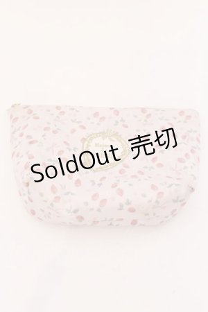 画像: 【SALE】Maison de FLEUR / イチゴアップリケベーシックポーチ  ピンク O-25-03-17-089-LO-ZA-IG-ZT422-F008