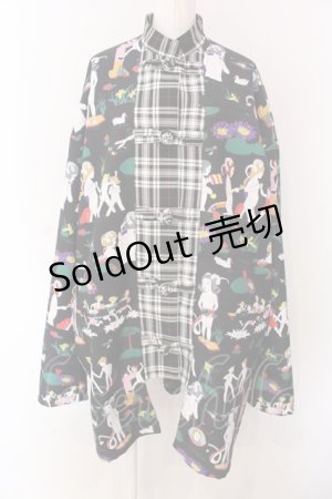 画像: KIDILL / ×Henry Darger　KUNG-FU SHIRT JACKET F ブラック O-25-03-17-106-PU-CO-YM-ZT-C033