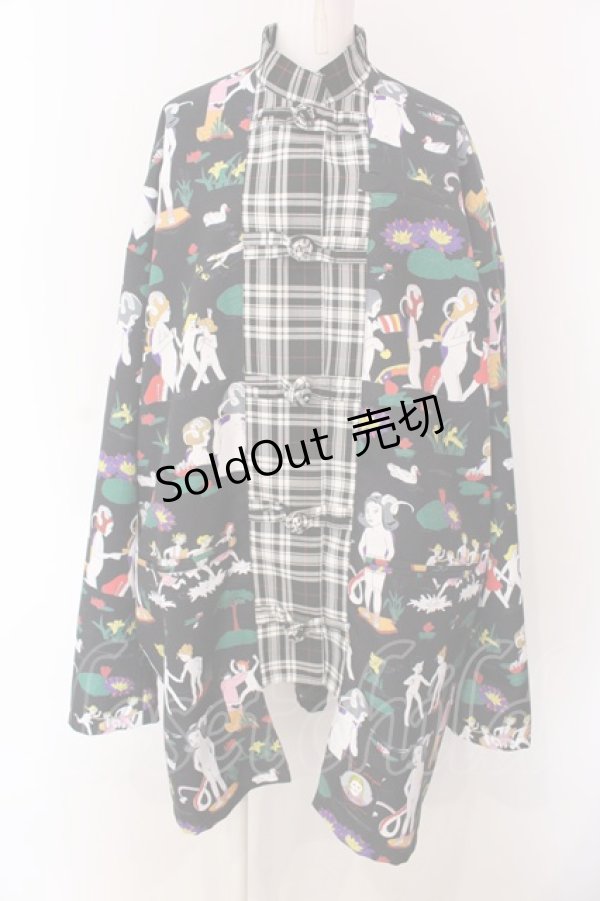 画像1: KIDILL / ×Henry Darger　KUNG-FU SHIRT JACKET F ブラック O-25-03-17-106-PU-CO-YM-ZT-C033 (1)