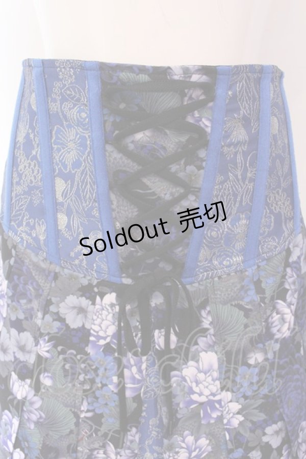 画像2: Qutie Frash / リボン袴コルセット  ブルー O-25-03-17-010-QU-SK-IG-OS (2)