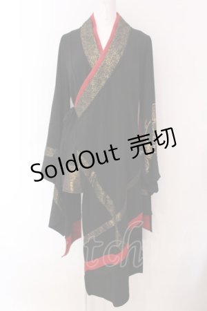 画像: Qutie Frash / 着物カーデ  ブラック×レッド O-25-03-17-013-QU-JA-OW-OS