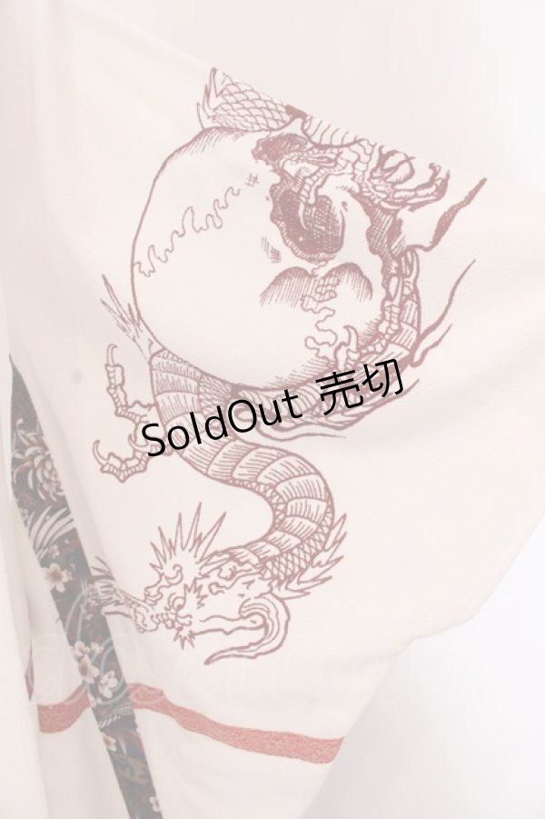 画像2: Qutie Frash / 3店舗限定カラー着物カーデ  ホワイト×レッド O-25-03-17-014-QU-JA-OW-OS (2)