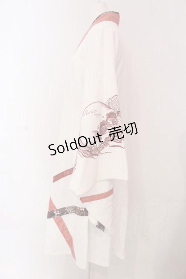 画像3: Qutie Frash / 3店舗限定カラー着物カーデ  ホワイト×レッド O-25-03-17-014-QU-JA-OW-OS (3)