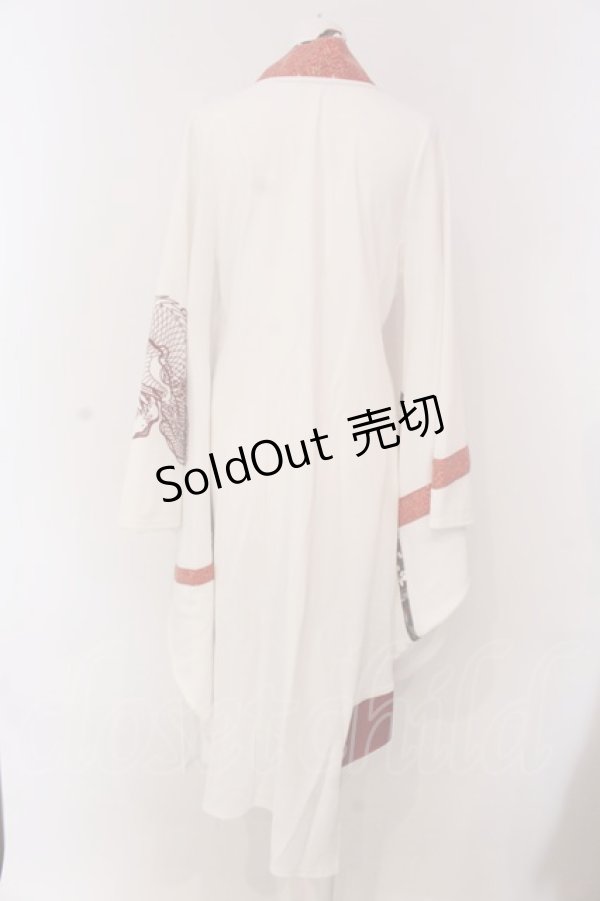 画像4: Qutie Frash / 3店舗限定カラー着物カーデ  ホワイト×レッド O-25-03-17-014-QU-JA-OW-OS (4)