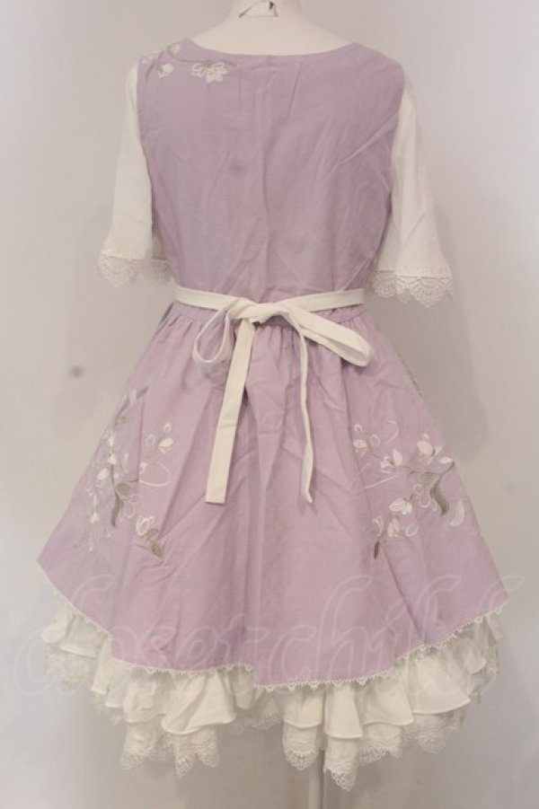 画像5: 南柯 （海外ロリィタ） / チャイナボタン刺繍ジャンパースカート ブラウスワンピースセット S ラベンダー×シロ O-25-03-18-002-LO-OP-IG-ZT024 (5)