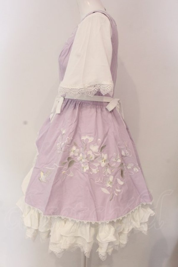 画像3: 南柯 （海外ロリィタ） / チャイナボタン刺繍ジャンパースカート ブラウスワンピースセット S ラベンダー×シロ O-25-03-18-002-LO-OP-IG-ZT024 (3)