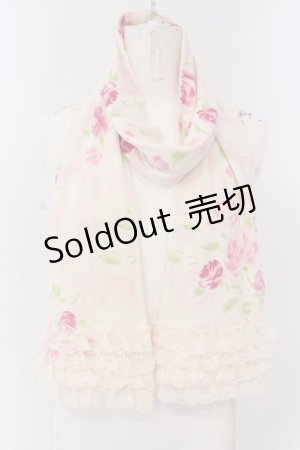 画像: JESUS DIAMANTE / レースフリルマフラー  復活ぼかし薔薇 O-25-03-18-022-JE-ZA-IG-OS