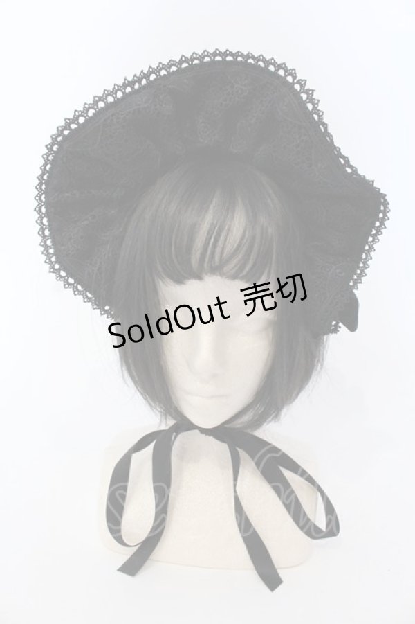 画像2: axes femme kawaii / ベルベットドールハーフボンネット  クロ O-25-03-20-027-AX-AC-IG-OS (2)