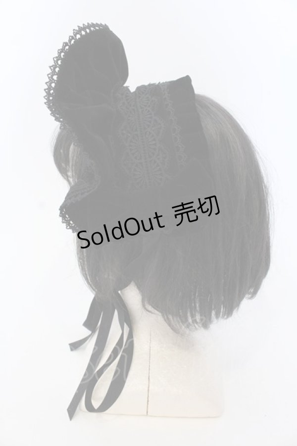 画像4: axes femme kawaii / ベルベットドールハーフボンネット  クロ O-25-03-20-027-AX-AC-IG-OS (4)