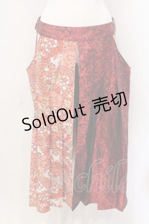 画像: Qutie Frash / 2024プレミアムセット-繚乱-プリーツラップスカート  レッド O-25-03-20-1027-QU-SK-OW-ZY