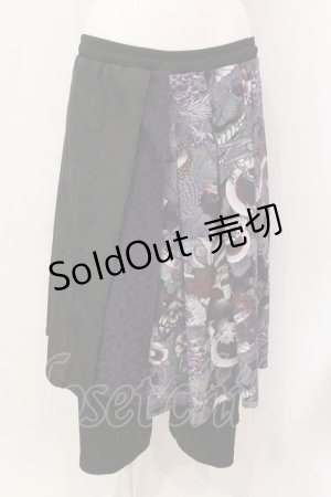 画像: Qutie Frash / 8分丈ハカマパンツ  パープル×ブラック O-25-03-20-1028-QU-PA-IG-ZY