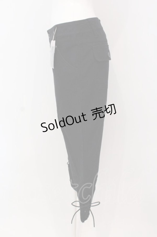画像2: PINK HOUSE / 裾レースアップパンツ M クロ O-25-03-20-1029-LO-PA-IG-OS (2)
