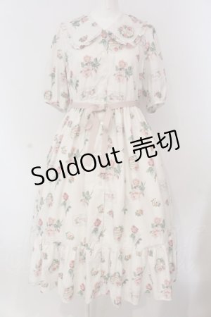 画像: Melody BasKet / Precious Roseフラットカラーワンピース  アイボリー O-25-03-20-1033-LO-OP-IG-OS