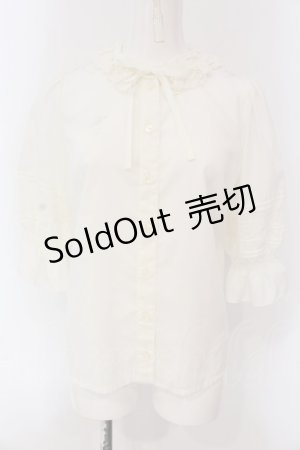 画像: Melody BasKet / スタンドカラートーションレースブラウス M アイボリー O-25-03-20-1043-LO-BL-OW-OS