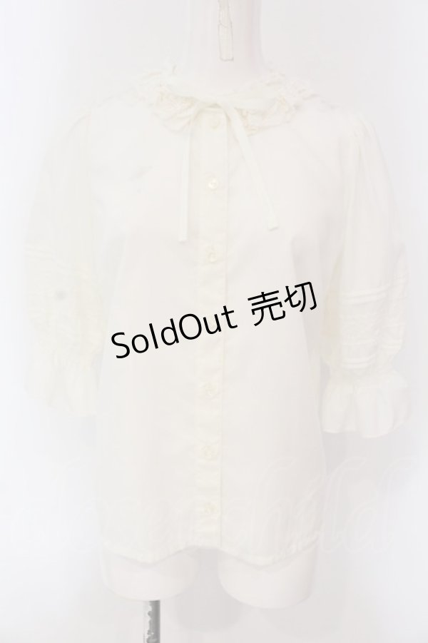 画像1: Melody BasKet / スタンドカラートーションレースブラウス M アイボリー O-25-03-20-1043-LO-BL-OW-OS (1)